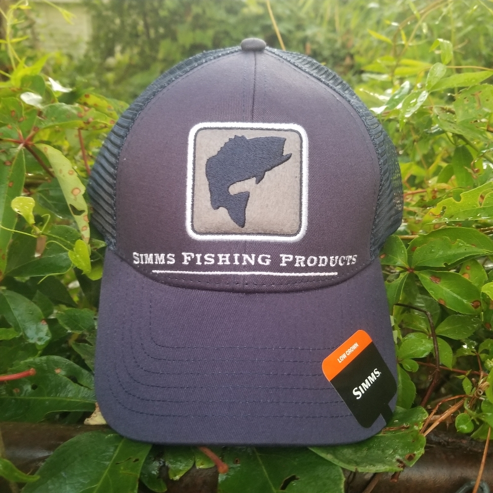 Simms Fishing  Bass Icon Trucker Cap - Admiral Steel Navy Hat  .Unisex  NEW